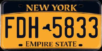 NY license plate FDH5833