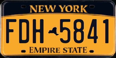 NY license plate FDH5841