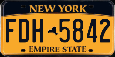 NY license plate FDH5842
