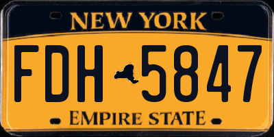 NY license plate FDH5847