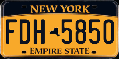 NY license plate FDH5850