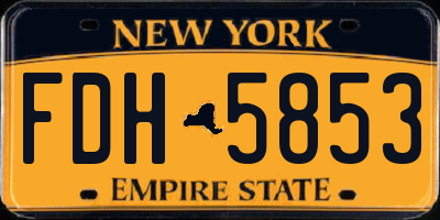 NY license plate FDH5853