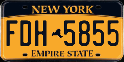 NY license plate FDH5855