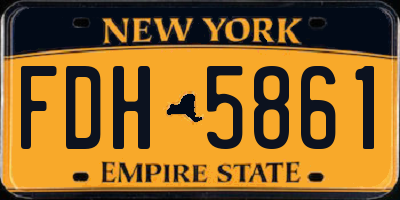 NY license plate FDH5861