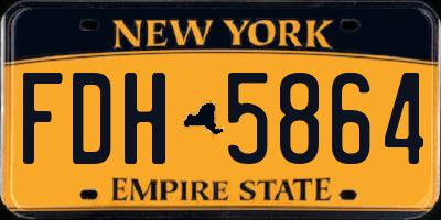 NY license plate FDH5864