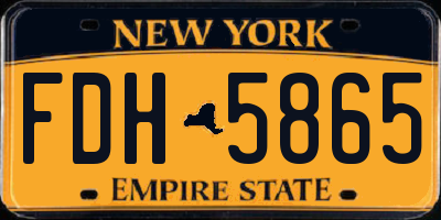 NY license plate FDH5865