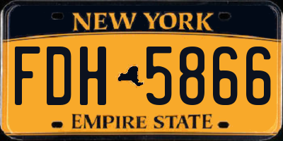NY license plate FDH5866