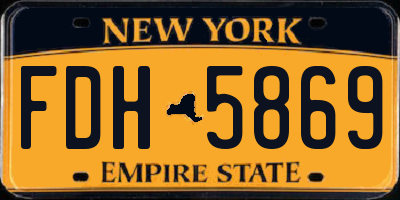 NY license plate FDH5869