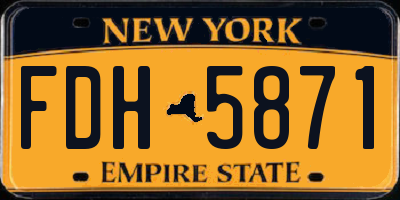 NY license plate FDH5871