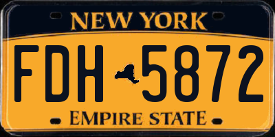 NY license plate FDH5872