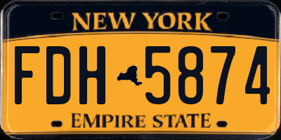 NY license plate FDH5874