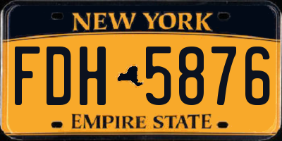 NY license plate FDH5876