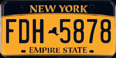 NY license plate FDH5878