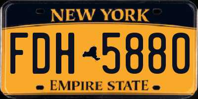NY license plate FDH5880