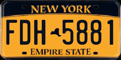 NY license plate FDH5881