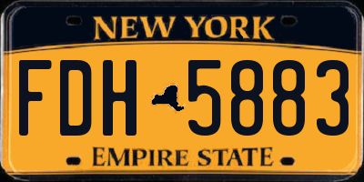 NY license plate FDH5883