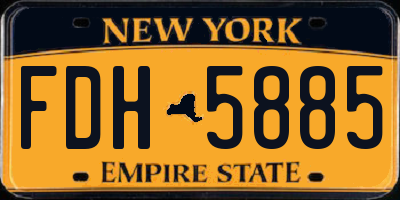 NY license plate FDH5885