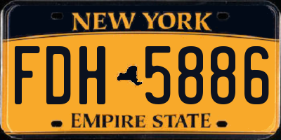 NY license plate FDH5886