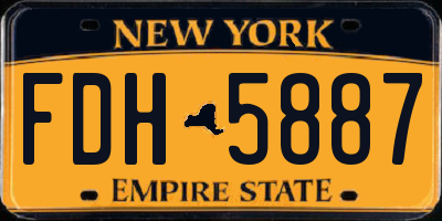 NY license plate FDH5887
