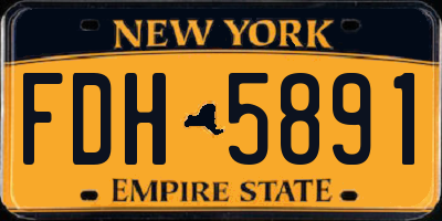 NY license plate FDH5891