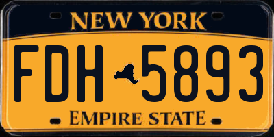 NY license plate FDH5893