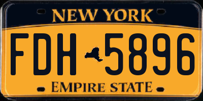 NY license plate FDH5896