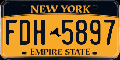 NY license plate FDH5897