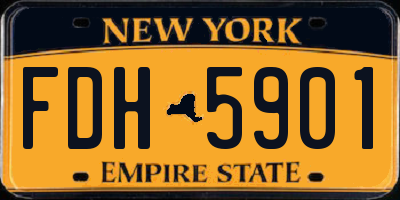 NY license plate FDH5901