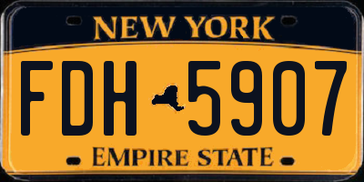 NY license plate FDH5907