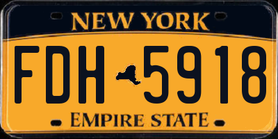 NY license plate FDH5918