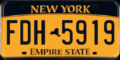 NY license plate FDH5919