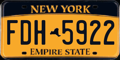 NY license plate FDH5922