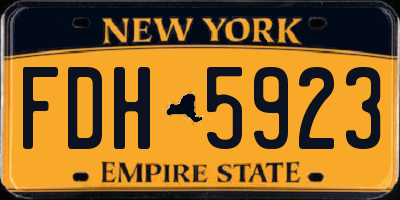NY license plate FDH5923