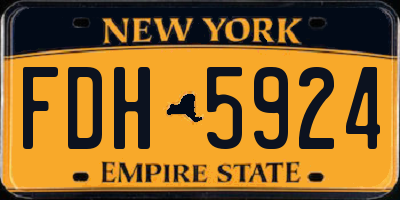 NY license plate FDH5924