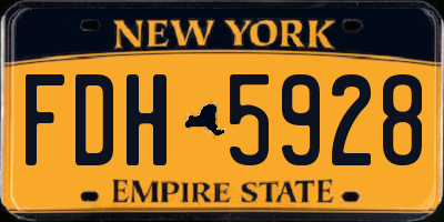 NY license plate FDH5928
