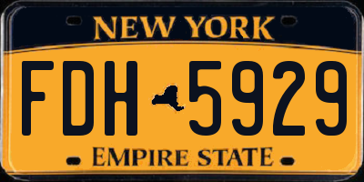 NY license plate FDH5929