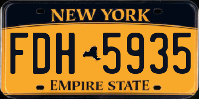 NY license plate FDH5935