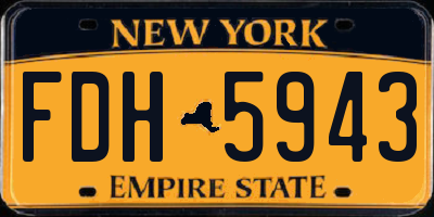 NY license plate FDH5943