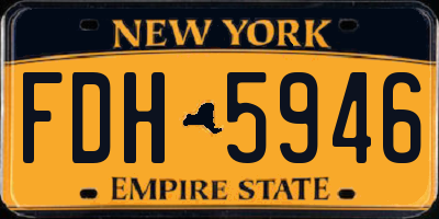 NY license plate FDH5946