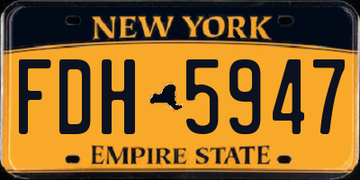 NY license plate FDH5947