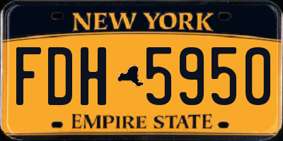 NY license plate FDH5950