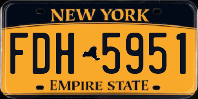 NY license plate FDH5951
