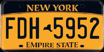 NY license plate FDH5952