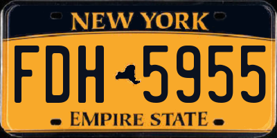 NY license plate FDH5955