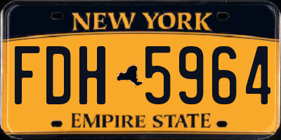 NY license plate FDH5964
