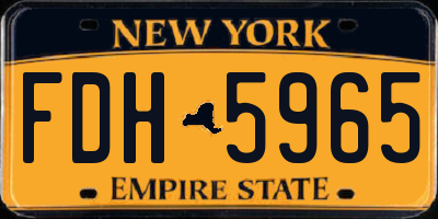 NY license plate FDH5965