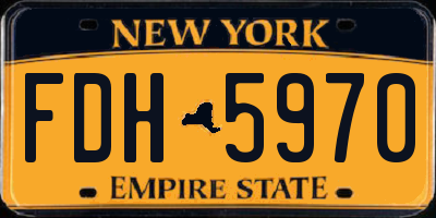 NY license plate FDH5970