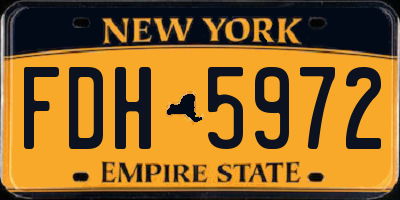 NY license plate FDH5972