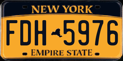 NY license plate FDH5976