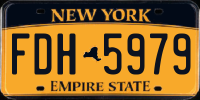 NY license plate FDH5979